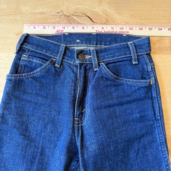 LEVIS VTG 606 JEAN BIG E ORANGE TAB STRAIGHT LEG DARK BLUE RIGID DENIM WOMENS 25 - Picture 5 of 12